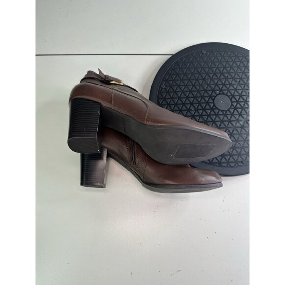 DAMAGED Cole Haan Grand OS Women's Sz 8.5 Brown Leather Zip Ankle Boots W02757 - Picture 7 of 14